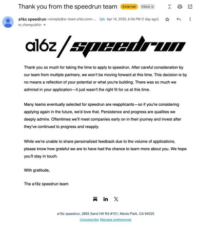 Speedrun Rejection